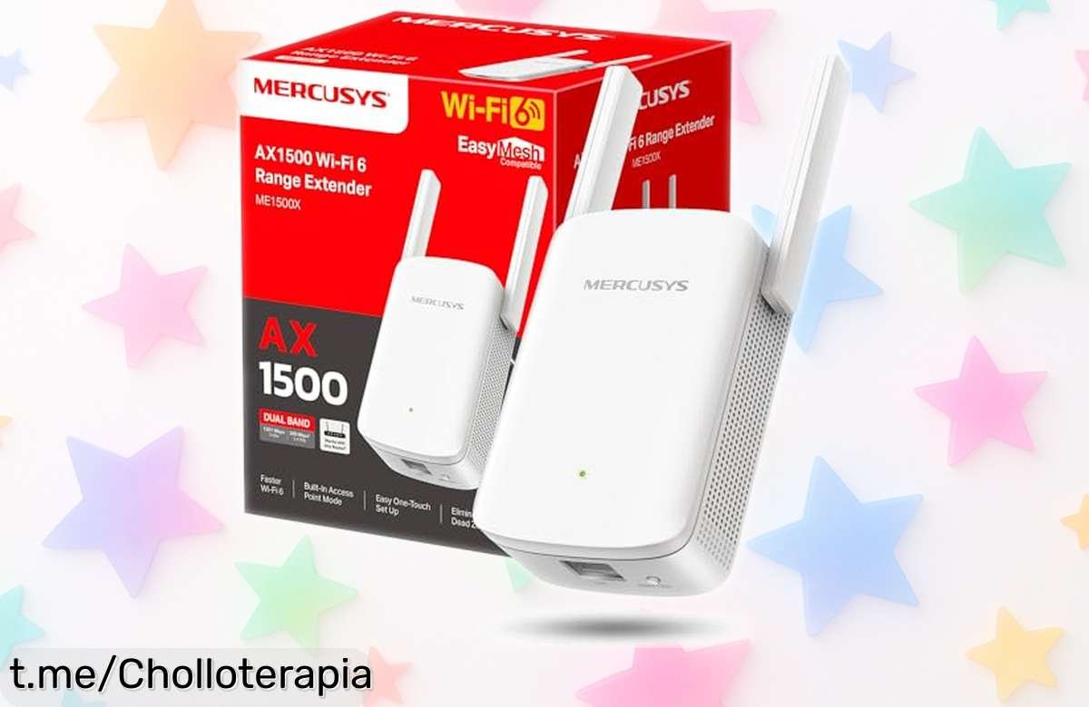 Amplificador WiFi potente Mercusys ME1500X, lo último en velocidad y conexión que vuela hasta 1500 Mbps ¡No te pierdas este super chollo y navega sin límites!