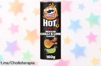Apertito salado Pringles Hot Chili Lime: ¡sabor picante y crujiente a precio rebajado! Aprovecha este super chollo antes de que se agote y sorprende a tus amigos.