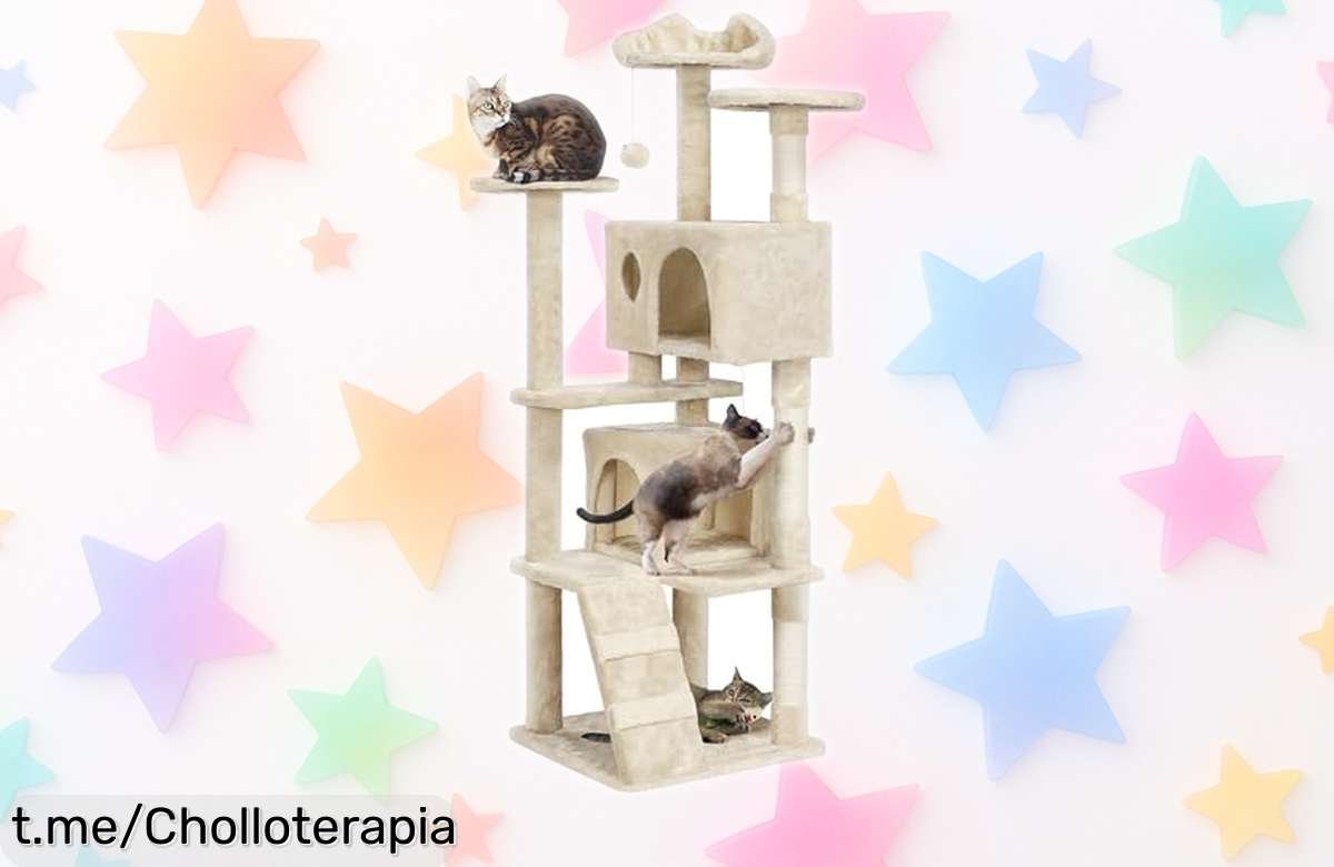 Árbol rascador para gatos Yaheetech, diversión a lo grande y estabilidad impresionante ¡Aprovecha este ofertón que hará saltar de alegría a tus peluditos!