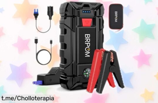 Arrancador de coches BRPOM 8000A, ¡rebajado a un precio loco! Dile adiós a quedarte tirado y regálate la tranquilidad que mereces. ¡Hazte con este super chollo ya!