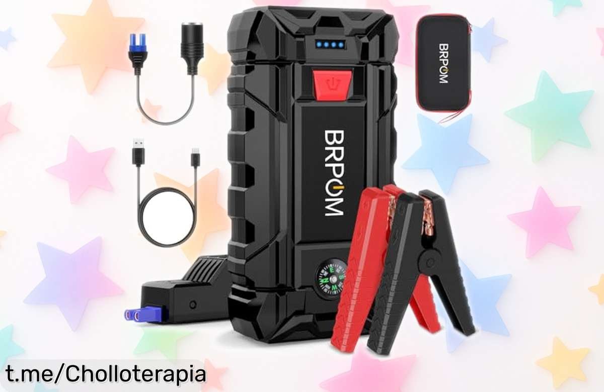 Arrancador de coches BRPOM 8000A, ¡rebajado a un precio loco! Dile adiós a quedarte tirado y regálate la tranquilidad que mereces. ¡Hazte con este super chollo ya!