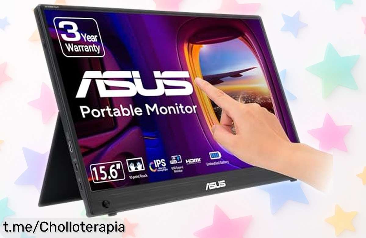 Asombroso monitor portátil táctil ASUS ZenScreen Touch de 16 a un precio rebajadísimo, ideal para tus días. ¡No te quedes sin el tuyo y trabaja donde quieras!