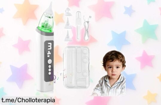 Aspirador nasal eléctrico para bebé con música y luces, ahora a precio rebajado: ¡un super chollo que hará sonreír a tu pequeño mientras limpias su nariz sin lágrimas!