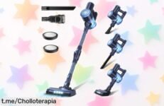 Aspiradora inalámbrica PrettyCare W400 con 6 funciones: enorme succión y varita flexible, ¡rebajada para que luches contra el polvo y disfrutes de un hogar reluciente!