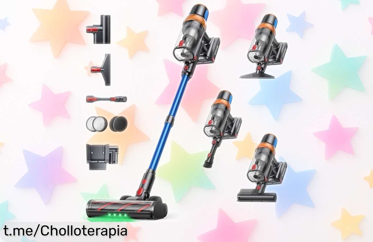 Aspiradora sin cable de 600W, succión potente y 65 min de autonomía a un precio muy bajo; dale a tu hogar la limpieza que merece antes de que se acabe esta oferta.