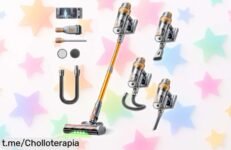 Aspiradora sin cable potente 50KPA con cepillo antienredo y luz, ¡aprovecha este súper chollo en modo automático antes de que se agote y disfruta de un hogar impecable ya!