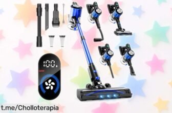 Aspiradora sin cable potente con pantalla LCD y cepillo anti enredo: consigue tu limpieza perfecta a un precio rebajado por tiempo limitado. ¡No dejes pasar este ofertón!