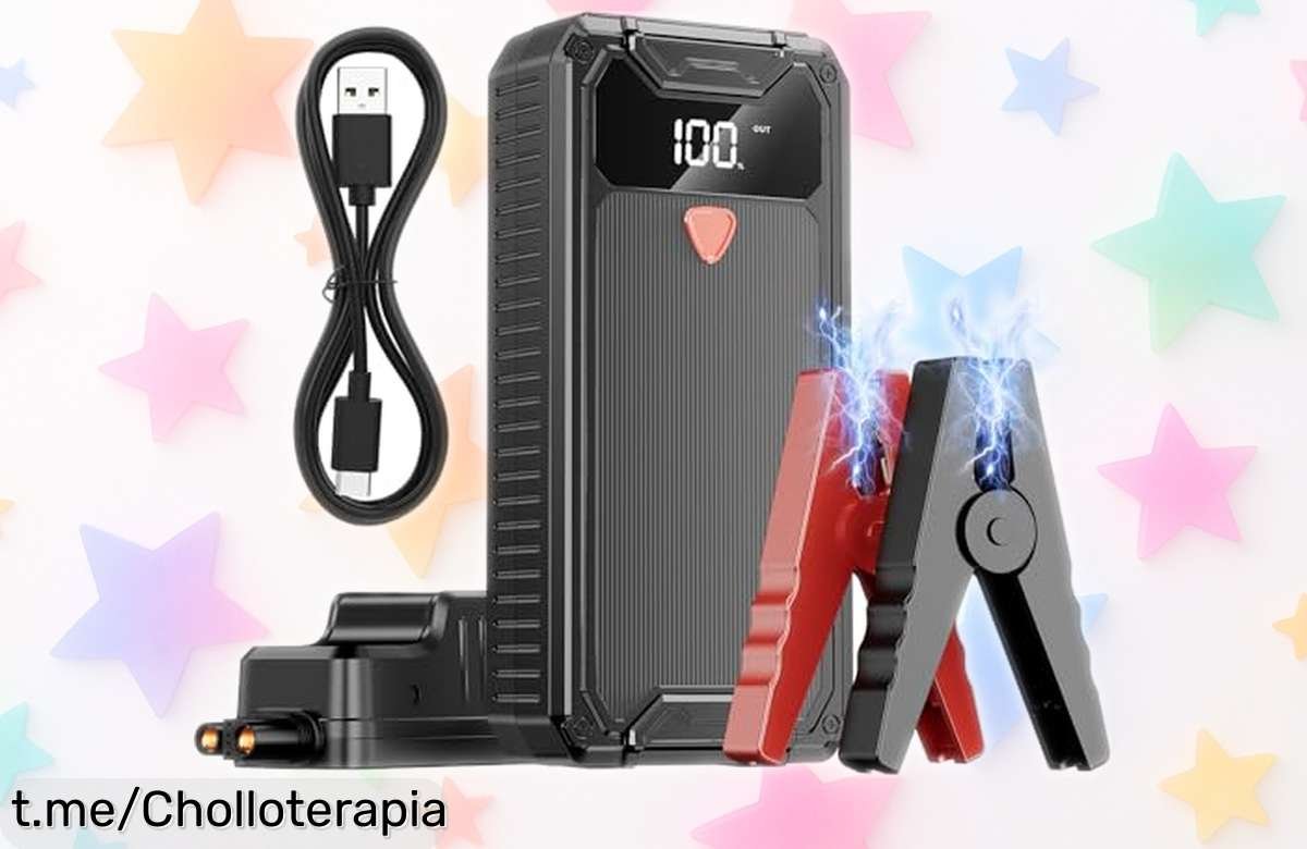 Banco de energía portátil 4000A para coches con luz LED SOS: ¡rebajado a un precio que no verás dos veces! Asegura tu camino y nunca te quedes sin energía, corre y hazte con él ya.