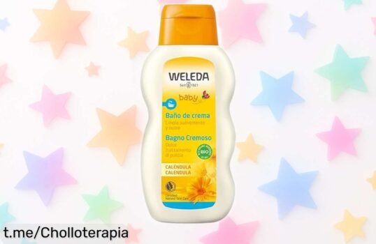Baño de crema caléndula para bebé Weleda que limpia y nutre sin aclarado, ¡ahora a precio rebajado! Cuida la piel de tu peque desde el primer baño, no te lo puedes perder.