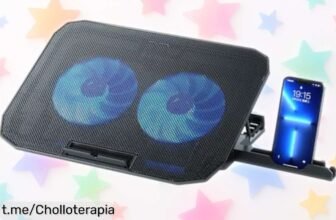 Base refrigeradora portátil NK para que tu portátil se mantenga fresquito y tú no pares. ¡Precio rebajado, corre que vuelan!