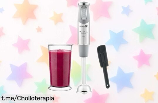 Batidora de mano Moulinex Quickchef super potente a precio loco, ¡prepara cremas perfectas en segundos! No te quedes sin la tuya, corre que vuelan este ofertón.