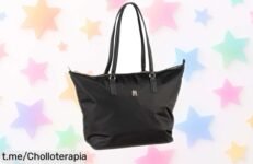 Bolso tote para mujer Tommy Hilfiger Poppy en negro, diseño clásico a precio loco. ¡Hazte con este super chollo antes de que se agote y eleva tu estilo ya!