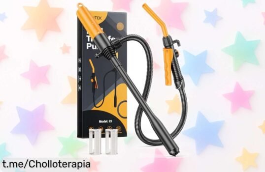 Bomba de combustible eléctrica portátil con flujo potente, ahora a precio rebajado: ¡haz que transferir gasolina o diésel sea pan comido y no te quedes sin la tuya!