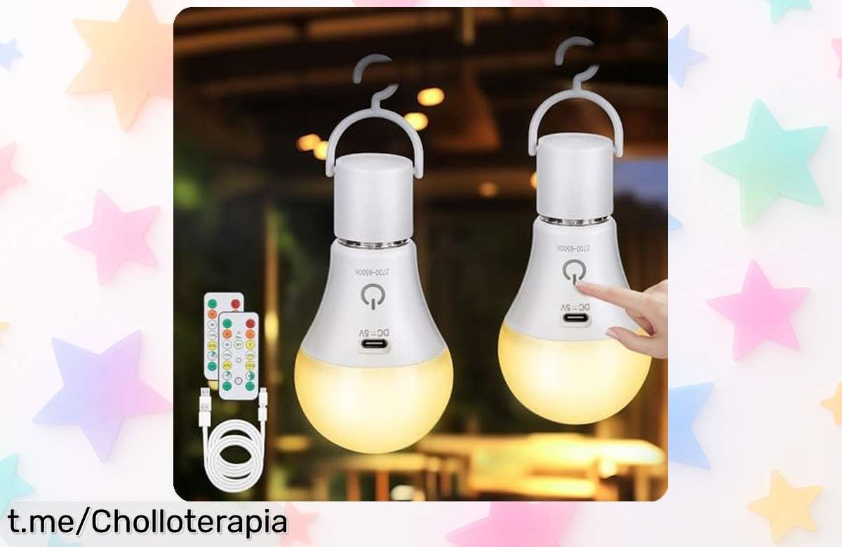 Bombilla recargable USB Kimjo con mando inalámbrico, super chollo de luz regulable en 3 colores ¿estás listo para iluminar tus momentos especiales? ¡Pide ya antes de que se acaben!
