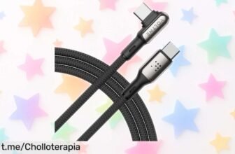 Cable USB C VOLTME con conector en L, carga rapidísima y ultra resistente; ¡chollazo imperdible que te da energía en solo 30 minutos! ¡Aprovecha esta oferta antes de que se acabe!