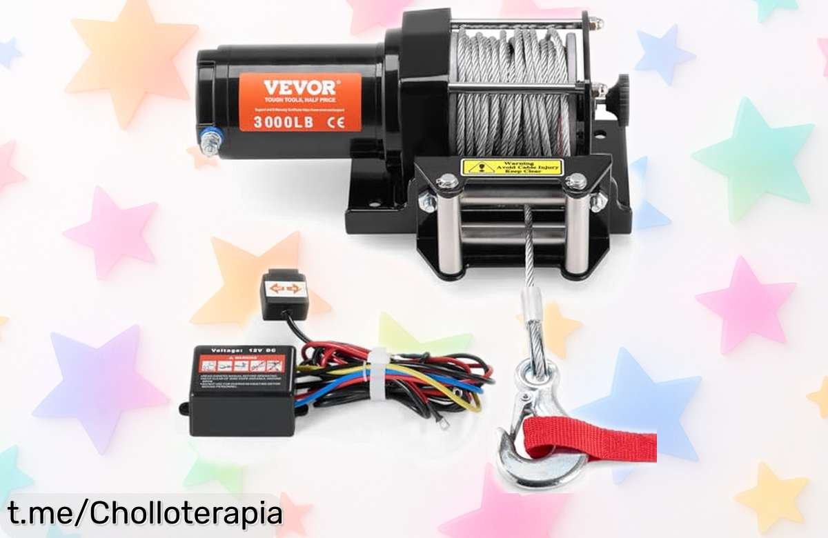 Cabrestante eléctrico VEVOR ATV UTV con potencia brutal y cable resistente, no dejes pasar esta oferta rebajada y asegúrate un rescate a lo grande en tus aventuras todoterreno.