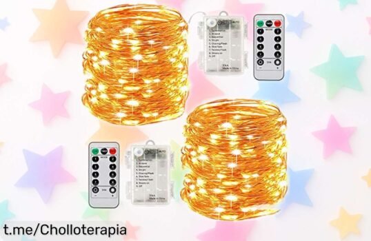 Cadena de luces LED Tonskooners 2x10 metros, brillo espectacular y modos mágicos a precio rebajado, ¡dale luz a tus momentos únicos antes que se agote esta oferta increíble!