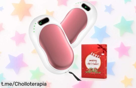 Calentador de manos recargable 2 en 1 rosa dorada: comparte calor al instante y disfruta hasta 7.5 horas, ¡no te pierdas este súper chollo!