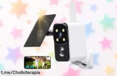 Cámara de vigilancia WiFi exterior solar PESAIR 2K con visión nocturna a un precio rebajado: ¡No pierdas esta oportunidad y siente la tranquilidad en tu móvil hoy mismo!