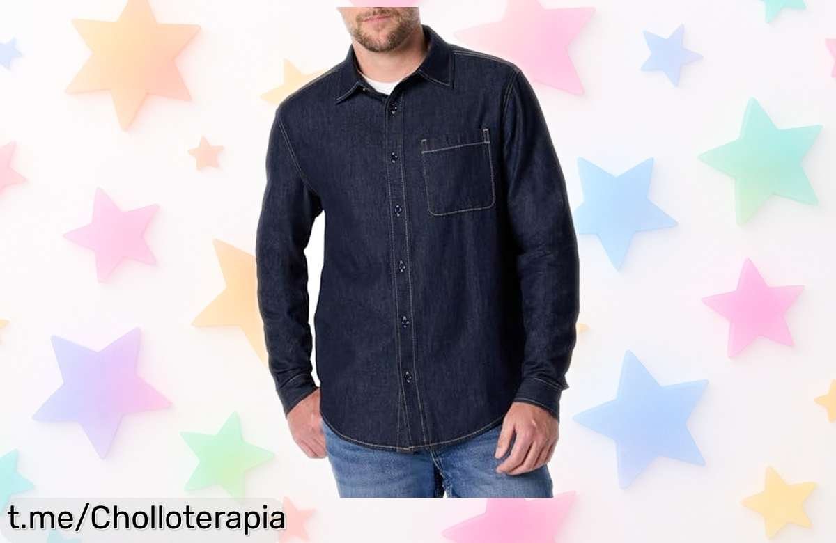 Camisa vaquera de hombre Amazon Essentials a precio loco, un super chollo que eleva tu estilo al instante. ¡No pierdas la oportunidad, corre que vuelan!