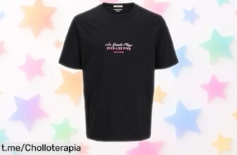 Camiseta Jack & Jones Jorcanggu negra, perfecta para cualquier plan casual, ¡super chollo a precio rebajado! No dejes que se te escape esta oportunidad y renueva tu estilo ya.