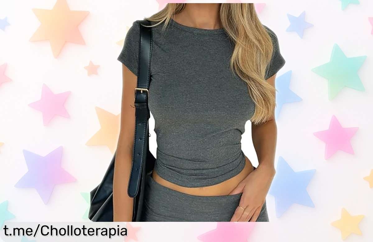 Camiseta TikTok Influence crop top Dark Grey S, estilo moderno y sexy a precio genial que no va a durar; ¡ve ya por la tuya y brilla como nunca!