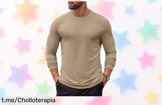 Camiseta manga larga COOFANDY en caqui a un precio loco, diseño versátil y sencillo para darle estilo a tu día. ¡No te quedes sin la tuya antes de que vuelen!