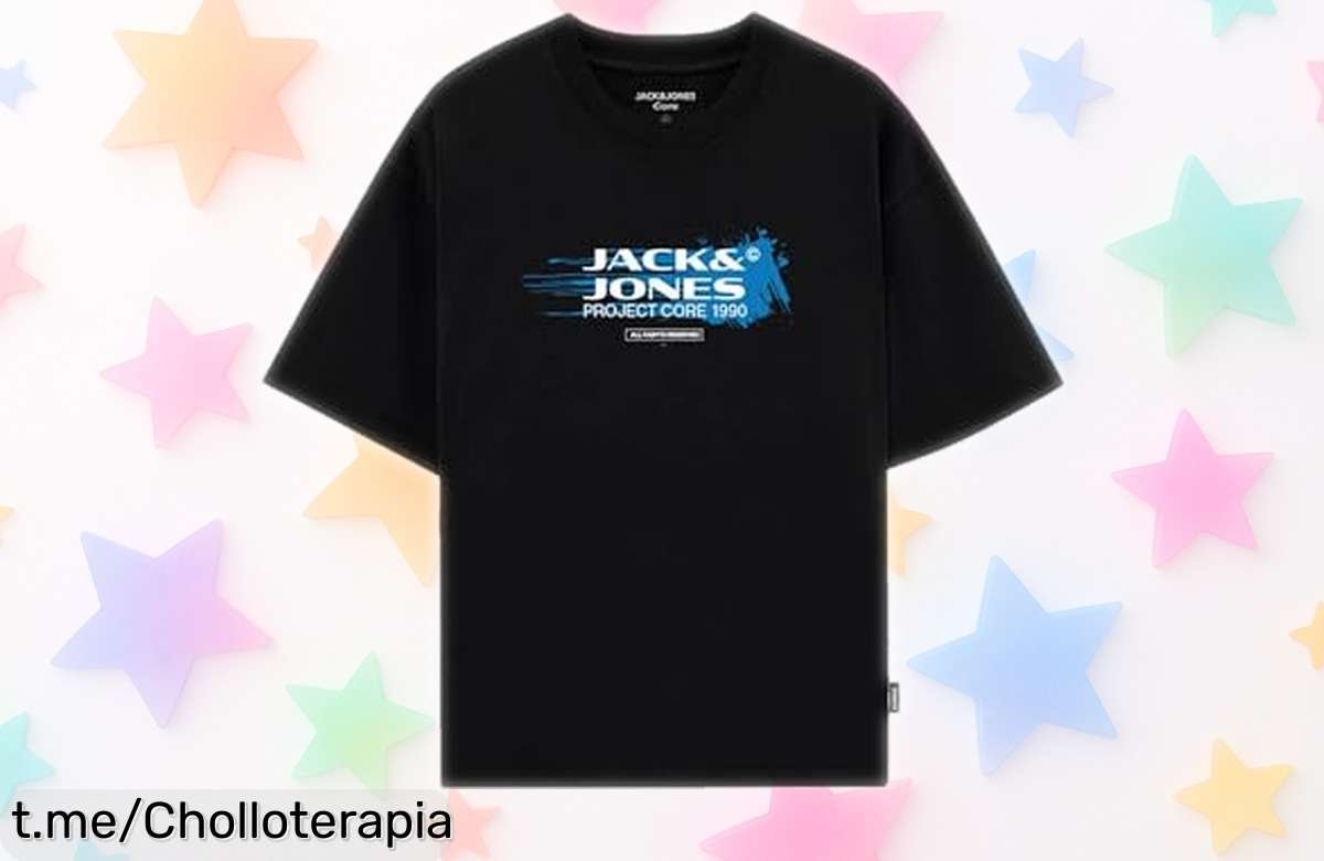 Camiseta negra Jack & Jones Jcocondor tee en oferta loca: estilo a tu alcance, precio rebajado y lista para cualquier plan. ¡Atrévete a brillar, corre que vuelan!