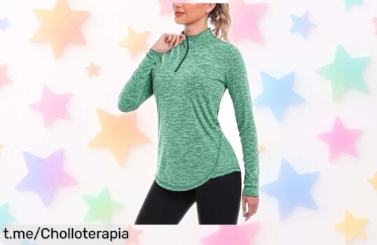 Camiseta running Terecey 1/4 cremallera con secado rápido a precio rebajado, ¡ideal para tu entrenamiento! No te quedes sin ella, que vuelan las unidades y tú mereces lo mejor.