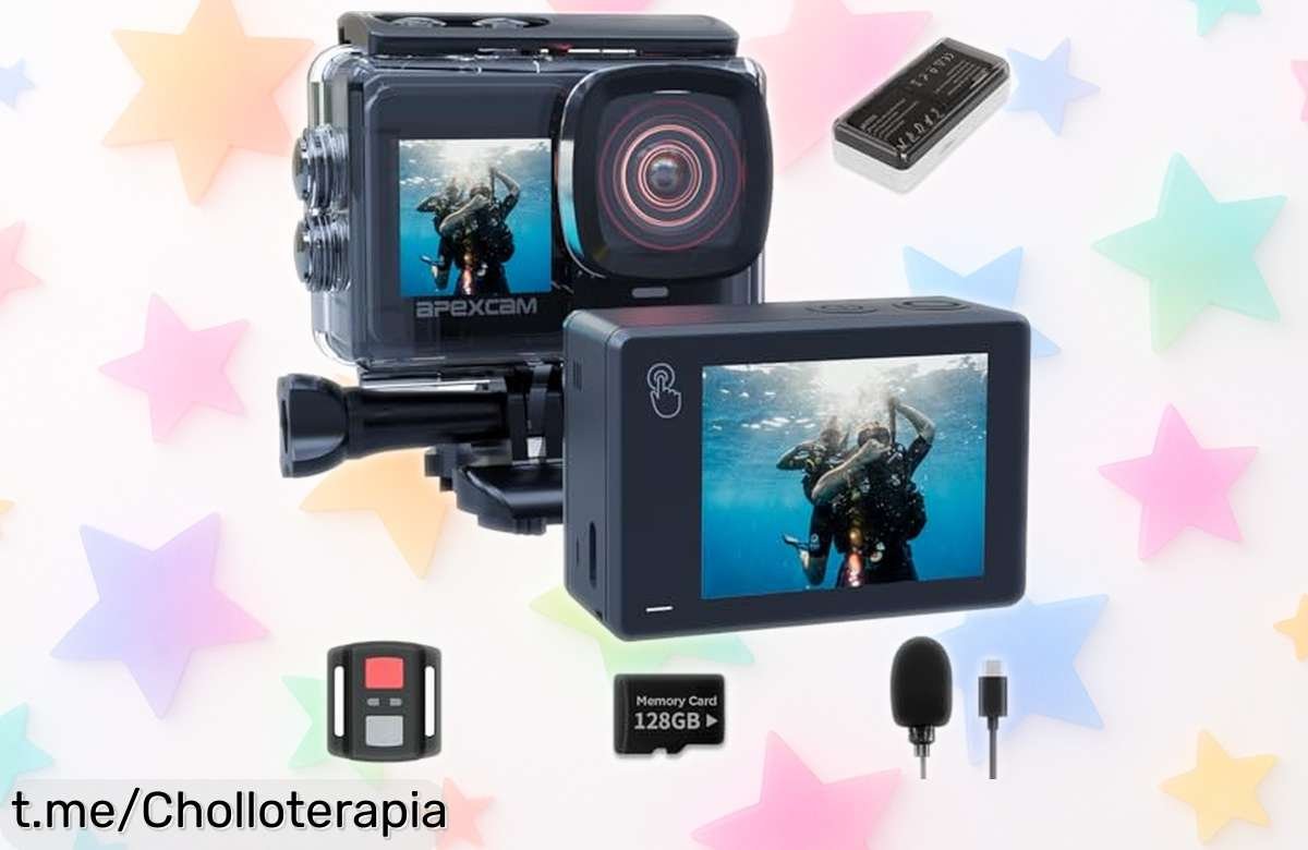 Captura cada instante con la espectacular cámara deportiva Apexcam X80pro, ¡precio rebajado para que vivas tus aventuras sin límites! No dejes escapar este chollo.