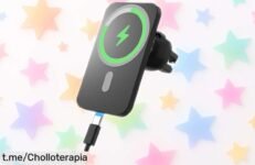 Cargador inalámbrico magnético 15W para coche, ¡super chollo rebajado que vuela! No te quedes sin el tuyo y viaja seguro con tu móvil siempre a mano.