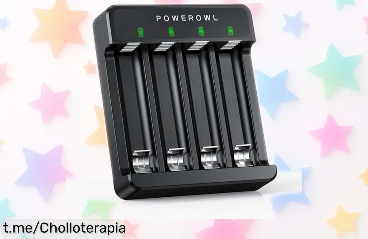 Cargador rápido POWEROWL para pilas AA y AAA, ahora a un precio loco: ¡un super chollo que te llenará de energía! Corre antes de quedarte sin el tuyo.