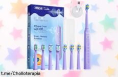 Cepillo de dientes eléctrico sónico 40000 VPM con 8 cabezales a precio rebajado, ilumina tu sonrisa hoy y no eches en falta esta oportunidad irrepetible.