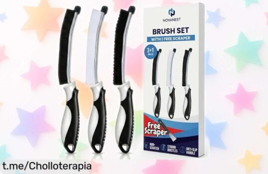 Cepillo para juntas ergonómico Novanest Pack 3, ¡ofertón y limpieza a fondo que no puedes dejar pasar! Haz brillar tu hogar en un instante, aprovecha este precio rebajado y dale la frescura que merece.