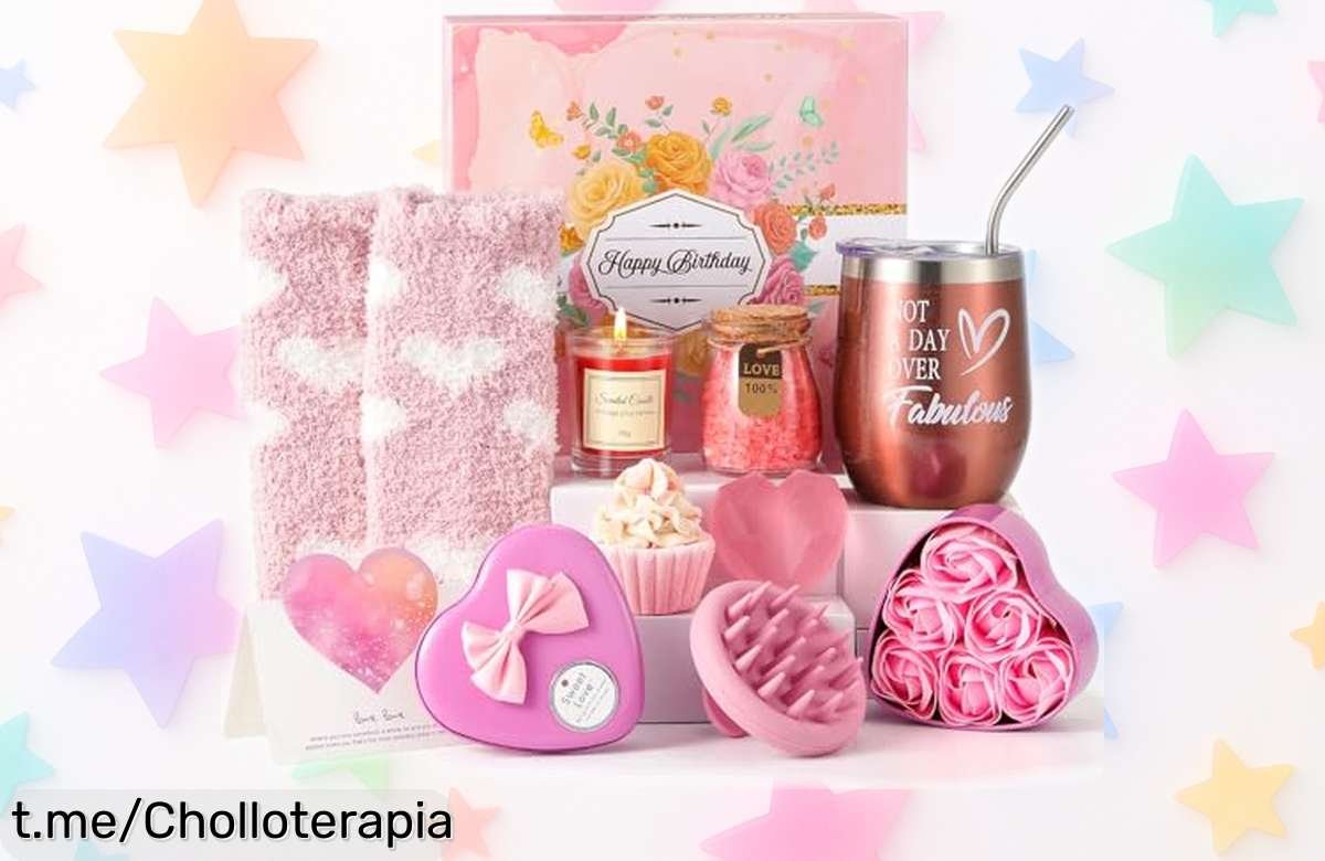 Cesta de regalo para mujer Dromlag con kit de spa completo, ¡super chollo a precio nunca visto! Mima a quien más quieres. Date prisa, quedan pocas y vuelan rápido.