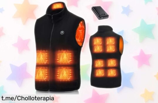 Chaleco calefactable con batería ultra potente que calienta en solo 10 segundos, ¡ofertón ahora rebajado! No dejes pasar esta oportunidad y siente el calor al instante.