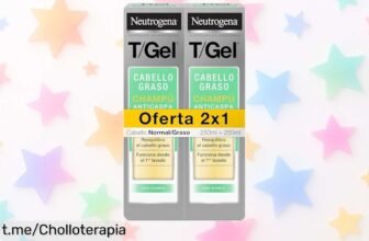 Champú anticaspa Neutrogena T/Gel 2x250 ml: ¡Increíble rebaja en el precio; olvídate de la caspa y disfruta de un cabello radiante! No te lo pierdas, es tu momento.
