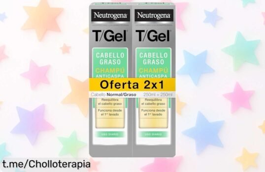 Champú anticaspa Neutrogena T/Gel 2x250 ml: ¡Increíble rebaja en el precio; olvídate de la caspa y disfruta de un cabello radiante! No te lo pierdas, es tu momento.