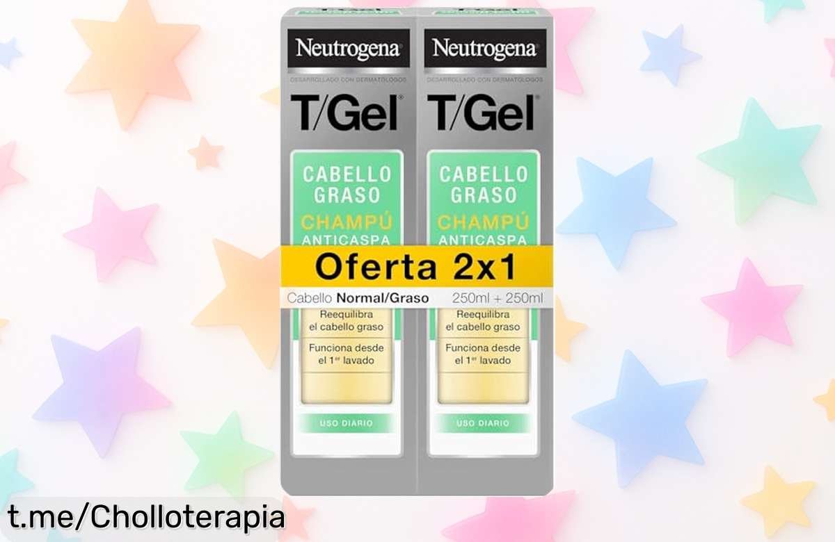 Champú anticaspa Neutrogena T/Gel 2×250 ml: ¡Increíble rebaja en el precio; olvídate de la caspa y disfruta de un cabello radiante! No te lo pierdas, es tu momento.