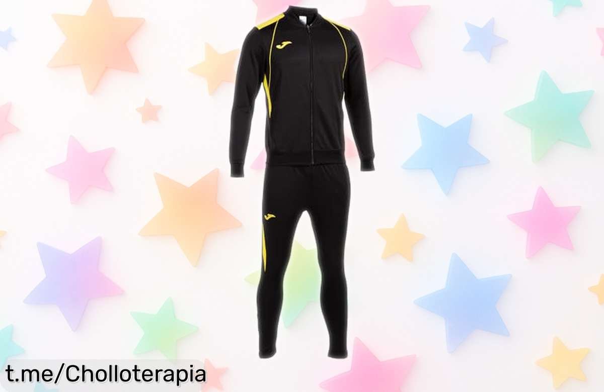 Chándal Joma Championship VII negro y amarillo: comodidad total y estilo llamativo a precio rebajado, ¡aprovéchalo antes de que se agote este super chollo!