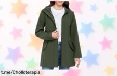 Chaqueta impermeable mujer con forro cálido y capucha: piscina de estilo a un precio loco, no dejes que se te escape esta oferta limitada ¡aprovéchala ya!