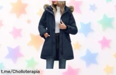 Chaqueta mujer CMTOP impermeable con capucha y piel desmontable, ¡rebajada para lucir elegante y sentirte genial! Aprovecha este super chollo antes de que se agote.