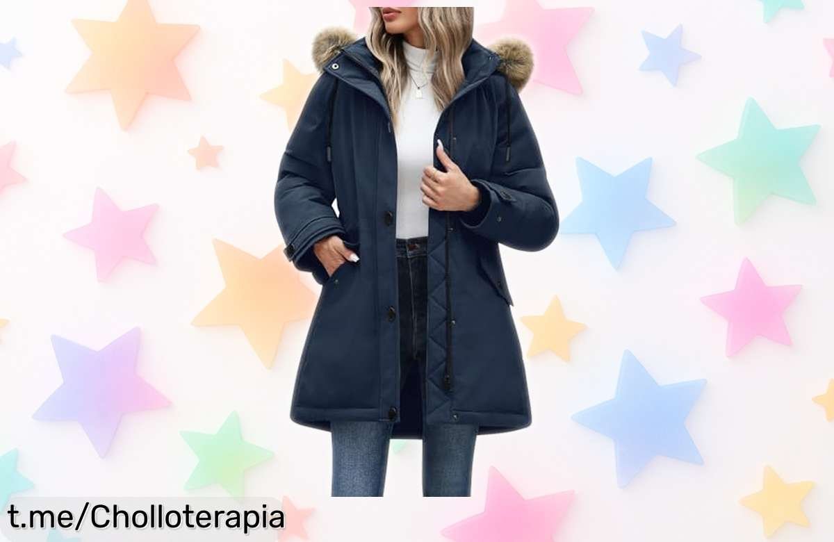 Chaqueta mujer CMTOP impermeable con capucha y piel desmontable, ¡rebajada para lucir elegante y sentirte genial! Aprovecha este super chollo antes de que se agote.