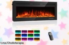 Chimenea eléctrica 3 en 1 con efecto llama 3D y mando a distancia, ¡descuentazo para calentar tu hogar y hacerlo especial! No dejes escapar este super chollo.