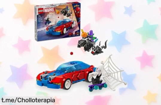 Coche de carreras LEGO Marvel Spider-Man y Duende Verde Venomizado, super chollo ¡Aventura a precio rebajado que vuela! No te lo pierdas, ¡la diversión te espera!