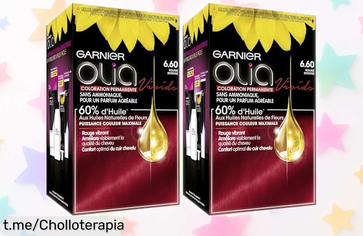Coloración permanente Garnier Olia Vivids rojo 6.60 en pack de 2 a precio rebajado, ¡haz que tu cabello brille con un color vibrante y sin amoníaco que no querrás perder!