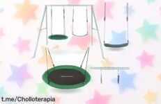 Columpio infantil doble HyperMotion, diversión asegurada para los peques a un precio muy bajo, ¡crea momentos inolvidables antes de que se agoten!