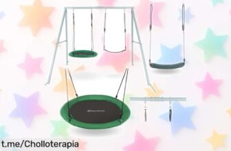 Columpio infantil doble HyperMotion, diversión asegurada para los peques a un precio muy bajo, ¡crea momentos inolvidables antes de que se agoten!