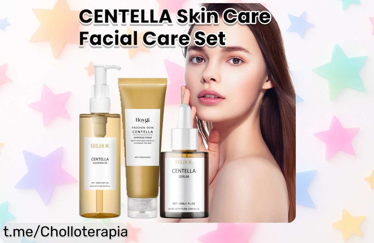 Combo facial centella: aceite desmaquillante, limpiador y suero para piel sensible a precio loco. ¡Aprovecha este ofertón y siéntete radiante hoy mismo!