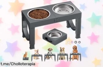 Comedero elevado para perros XBEN, 5 alturas ajustables y cuencos de acero inox a un precio rebajado que hará feliz a tu peludo ¡No esperes más y corre por el tuyo!